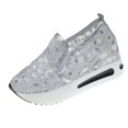 thumbnail image 3 of YOUYEDIAN Loafers for Women Fashion Lace Deco Mesh Versatile Sequin Embroidered Platform Flats Casual Round Toe Slip On Comfy Breathable Walking Shoes, 3 of 5