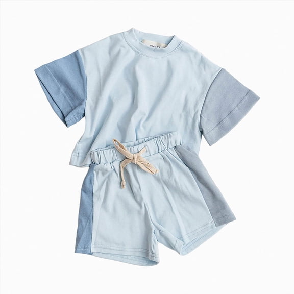 Toddler Baby Boy Outfits Summer Clothes Set Train Embroidery T-Shirt & Gingham Shorts 2Pcs Kid Clothing Set 3-4 Years