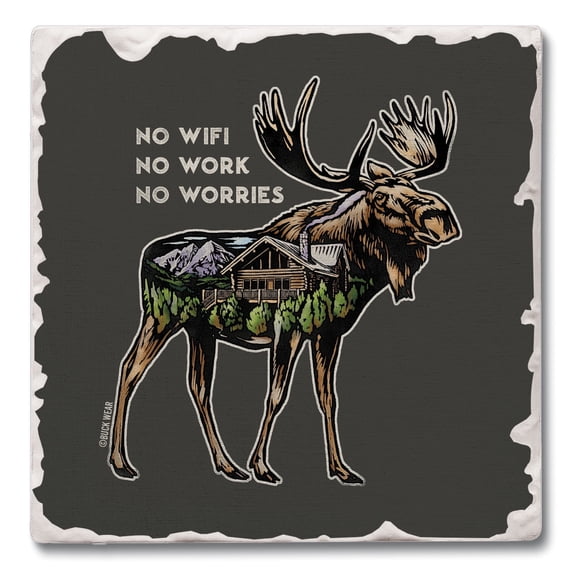 Thirstystone No Worries Single Tumbled Tile Stone Coaster Create Your Own Set