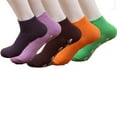 thumbnail image 1 of EIGTHTAIL 5 Pairs Grip Socks Soft Non Slip Socks Supportive Breathable Grip Socks Pilates Light &Medium Blue &Dark Pink&Green&Coffee, 1 of 2