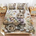 thumbnail image 6 of Easter Bunnies Rabbits 3 Pieces Duvet Cover with Zipper Closure,Premium Polyester Lightweight Bedding Set, 6 of 6