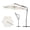 Beige White Stripe, variant on 10FT Beige White Stripe Offset Cantilever Hanging Patio Umbrella, Infinite Tilt UV Water Fade Resistant Canopy with Cross Base for Yard Garden Deck Outdoor Shade