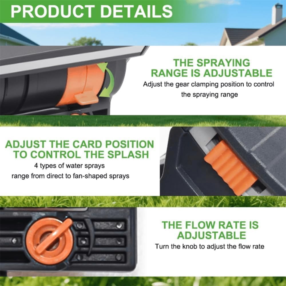 16-Nozzle Oscillating Sprinkler with Dual-Zone Sprinkler Water Timer, Heavy Duty Automatic Lawn Garden Irrigation System, Adjustable Spray Range & Width for Large Area Grass (No Timer)