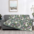 thumbnail image 2 of Rateoe Retro Bunny Floral Pattern Flannel Throw Blanket, Ultra-soft Blanket for Bed, Couch, Car, Hypoallergenic Anti-pilling blanket-50"x40"(Horizontal), 2 of 6