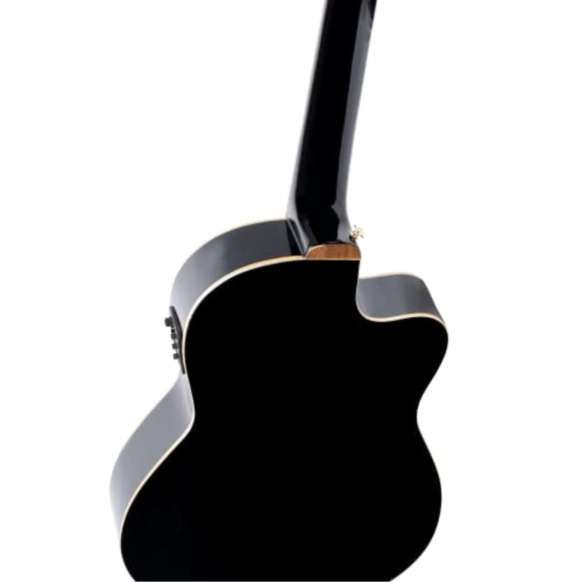 Ortega Performer Series RCE138-T4BK-L Thinline Acoustic Electric Nylon Guitar Black