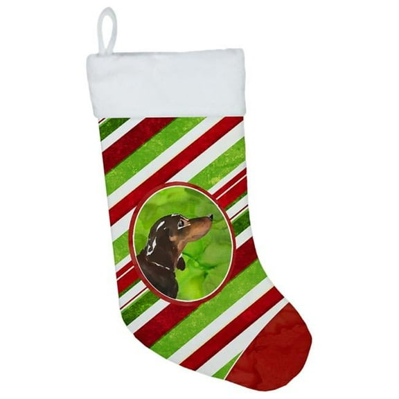 Christmas Snowflakes Black and Tan Dachshund Christmas Stocking
