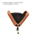 thumbnail image 2 of HAWEE RFID Credit Card Wallet for Women Accordion Genuine Leather 15 Slots Case Card Holder Tassel Pendant, Brown, 2 of 6