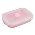 thumbnail image 3 of YUMILI Collapsible Silicone Lunch Box - High Temperature Resistant, Environmental Friendly, Microwave Safe Bento Box for Food Storage(350ml-pink), 3 of 8