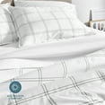 thumbnail image 4 of Bare Home Luxury Duvet Cover and Sham Set - Premium 1800 Collection - Ultra-Soft - Queen, Modern Plaid - White/Gray, 3-Pieces, 4 of 7