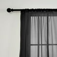 thumbnail image 6 of Yipa Tie Up Window Curtains, Sheer Window Drapes,Short Curtain Scarf,Cafe Kitchen Curtain Valance,Rod Pocket Curtain Panel Black 31.5" Width x47.2" Length 2-Panel, 6 of 8
