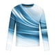 thumbnail image 3 of Blusas y camisas de manga larga con cuello redondo para hombre, blusa informal de manga larga con cuello redondo y estampado de rayas, blusa de poliéster para hombre, 3 of 4