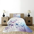 thumbnail image 2 of Ambesonne Purple Quilted Bedspread Set 2 Pcs, Wild Pansy Flowers Art Print, Twin Size, Violet Quartz Sea Blue, 2 of 4