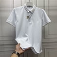 thumbnail image 3 of Camiseta polo lisa para hombre, elegante camiseta holgada, ropa informal, venta al por mayor, camisetas vintage con cuello para hombre, ropa urbana original, 3 of 5