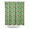 thumbnail image 1 of S4Sassy Green Daisy & Clematis Floral Bathroom Decor Shower Waterproof Curtain Drapes Resistant-60 x 84 Inch, 1 of 1