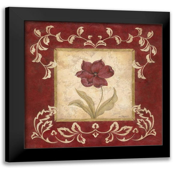Carroll, Jane 12x12 Black Modern Framed Museum Art Print Titled - Scarlet Shine II