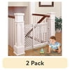 (2 pack) Toddleroo by North States 27"-41" Stairway Secure Baby Safety Gate, Soft White Plastic