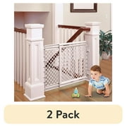 (2 pack) Toddleroo by North States 27"-41" Stairway Secure Baby Safety Gate, Soft White Plastic