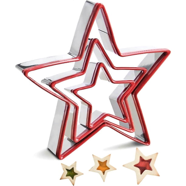 Set of 3 star-shaped cookie cutters for sandwich cookies fondant cake stainless steel star-shaped cutters Cheese
