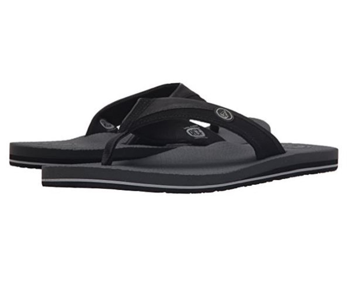 Mens Lounger Sandal Flip Flop (Black/Charcoal, 7)