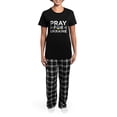 thumbnail image 4 of CafePress - Pray For Ukraine Women's Dark Pajamas - Women's Short Sleeve Print T-Shirt and Pants Dark Cotton Pajama Set, 4 of 7