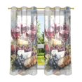 thumbnail image 6 of Yayeee Window Curtains Set of 2 for Living Room Light Filtering 63"x52", Grape Red Wine Bread, 6 of 7