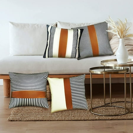 Leather throw pillows for sofa best sale