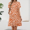 thumbnail image 2 of Tiger Print - Orange Sundress Short Sleeve Dress Summer Women Clothes Dress for Women Dresses, 2 of 7
