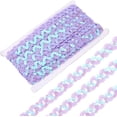 thumbnail image 1 of 12 Yards Purple Sequin Trim Flat Sequins Beaded Strip Rick Rack Wave Woven Trimming Metallic Glitter RIC Rac Braid Fabric Ribbon for Sewing Making Crafts Gift Wrapping Wedding Supply, 1 of 9
