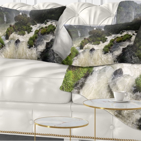Designart 12" x 20" Multi-color Polyester Throw Pillow
