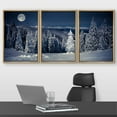 thumbnail image 2 of wall26 Framed Canvas Print Wall Art Set Moonlight Winter Snow Mountain Forest Nature Wilderness Photography Realism Rustic Landscape Colorful Cool for Living Room, Bedroom, Office - 16"x24", 2 of 5