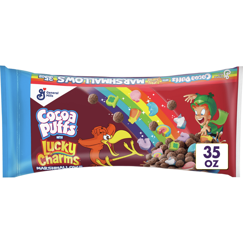 Cocoa Puffs Lucky Charms Breakfast Cereal, 35 oz