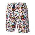 thumbnail image 6 of Uemuo Mexican Bright Style Pattern Men's Swim Trunks Hawaiian Beach Bathing Suit Swimsuits Beach Quick-Dry Shorts with Pockets-Small, 6 of 9