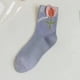 thumbnail image 1 of XmhyTop 3 pares de calcetines finos de algodón para mujer, calcetines de algodón suave para mujer por encima del tobillo (morado), 1 of 2