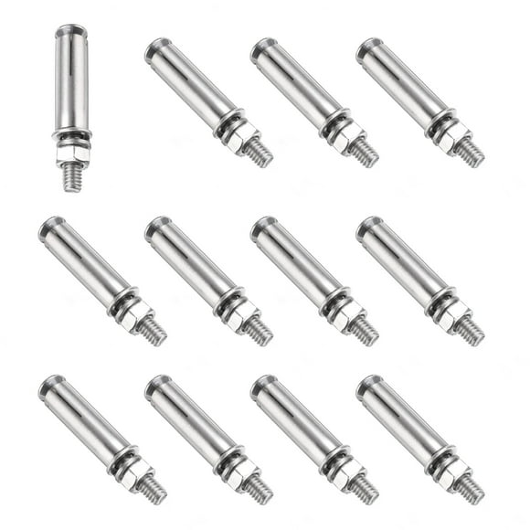 Unique Bargains 12 Pcs Vis d'Expansion M6 x 50mm pour Murs Béton Murs de Briques Murs Secs, Argent