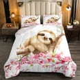 thumbnail image 2 of Juego de cama Full, Flores de Cerezo Juego de edredón acolchado Flor Rosa Girly, 2 of 6