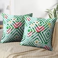 thumbnail image 4 of LALILO Throw Pillow Covers Animal Tropical Flowers And Leaves Striped Cushion Cover 18" x 18", 2 Pack, 4 of 6
