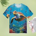 thumbnail image 4 of Nautical Green Sea Turtles Women's Short Sleeve Tops Casual Blouses T Shirt, 4 of 6