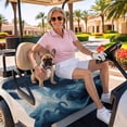 thumbnail image 3 of Golf Cart Seat Covers for 2 Seater, Blue Abstract Art Soft Microfiber Cart Seat Towel Blanket, Modern Waves Art Absorbent Breathable Non Slip Bench Seats Protector for Golf Course 51"x31", 3 of 9