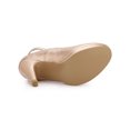 thumbnail image 6 of BLISSFUL STEP Women' Shoes Round Toe Stiletto Heel Ankle Strap Pumps Rose Gold 6.5, 6 of 9