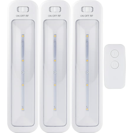 GE Wireless Remote LED Light Bars, Battery-Operated, White, 3-Pack,