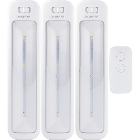 GE Wireless Remote LED Light Bars, Battery-Operated, White, 3-Pack, 38558