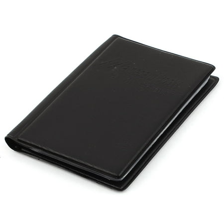 Classic Womens Business Card Case - Faux Leather Business Name ID Credit Card Holder Case Organizer Black