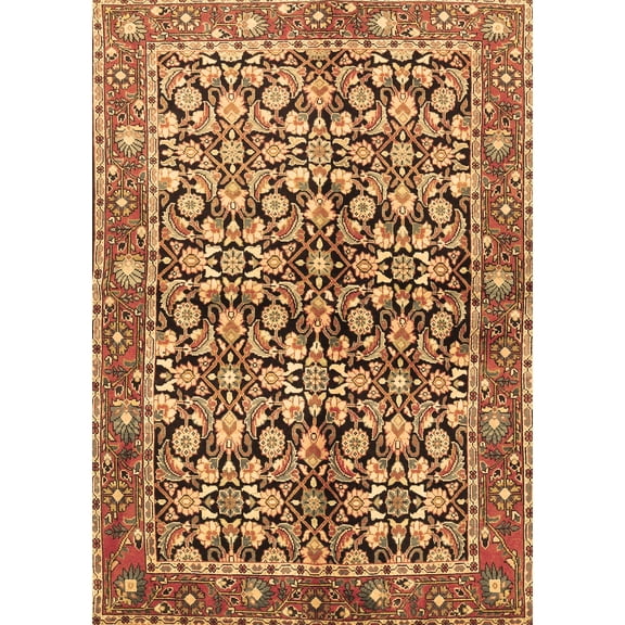 Ahgly Company Indoor Rectangle Persian Brown Traditional Area Rugs, 5' x 7'