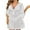 White, variant on Women V Neck Lace Trim Mini Summer Dress Cover Up 3/4 Sleeve Hollow Out Beach Bathing Suit Casual Sundress Flowy Swim Coverup