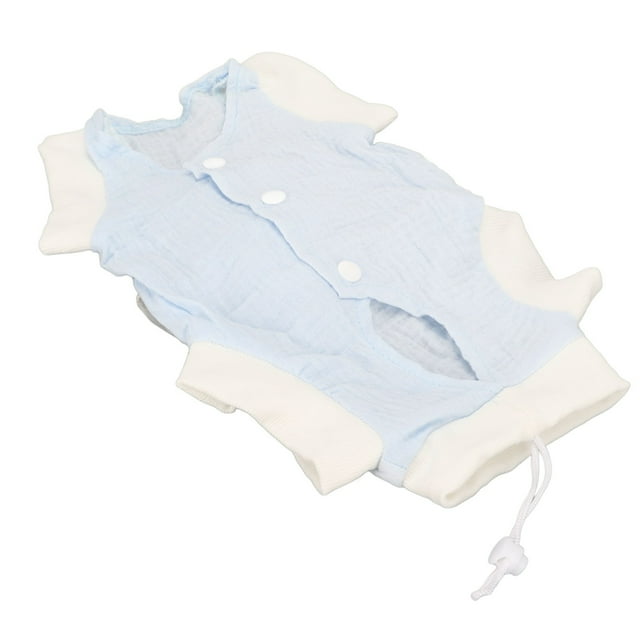 Combinaison de Convalescence pour Chat, Bandage de Convalescence pour Chat Empêchant les Plaies de Lécher, Conception Respirante à Boutons pour Chats Bleu, Jaune