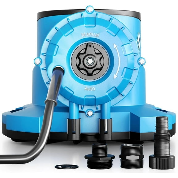 2025Upgraded 1/3 HP Automatic Swimming Pool Cover Pump 2250 GPH Submersible Water Pump, Water Removal with 3/4” Check Valve Adapter & 25ft Power Cord