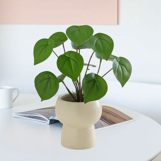 Nilvkv Artificial Plants Small Potted Ceramic Green for Outdoors and Indoor Home Decor
