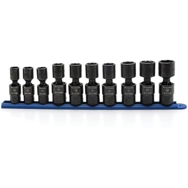 GEARWRENCH 10 Pc. 1/2" Drive 6 Point Standard X-Core Pinless Universal Impact Metric Socket Set - 84979