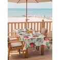 thumbnail image 2 of Outdoor Tablecloth with Umbrella Hole for Patio/Picnic/Party/Camping, Red Strawberry Waterproof Table Cloth Rectangle Table Cover Washable, Summer Fruits Farmhouse Leaves Floral Retro (60"x 84"), 2 of 8