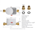 thumbnail image 3 of Tuya Zigbee Ultrasonic Water Meter DN20 with Valve LCD Display Water Quantity Flow Consumption Measure IP68 Waterproof,1 x Ultrasonic Water Meter kit, 3 of 8